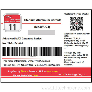 Layered Powder Material Mo4VAlC4 Black powder